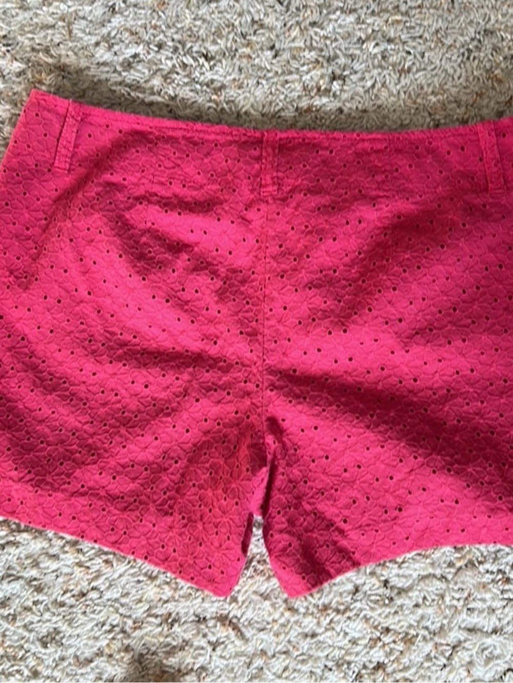 Whbm Women’s hot pink Eyelet and red Shorts size 6 - Picture 5 of 8